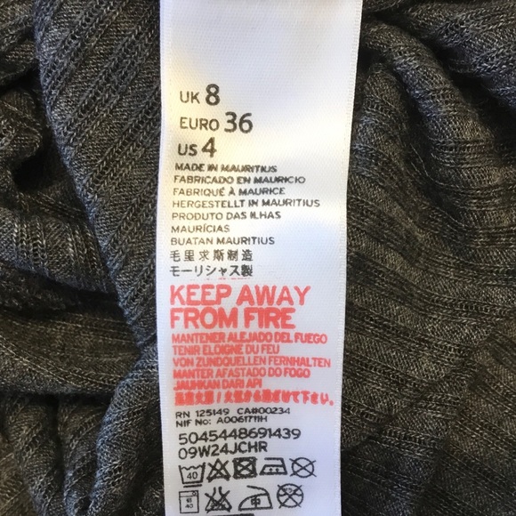 NWT Topshop Slash Crop Tee - Gray - Picture 6 of 7